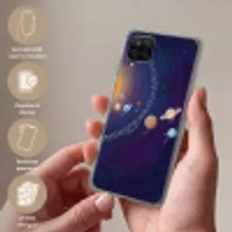 Planetenstelsel - Ruimte - Illustratie Telefoonhoesje Samsung Galaxy A12 klein -sfeer3_NL