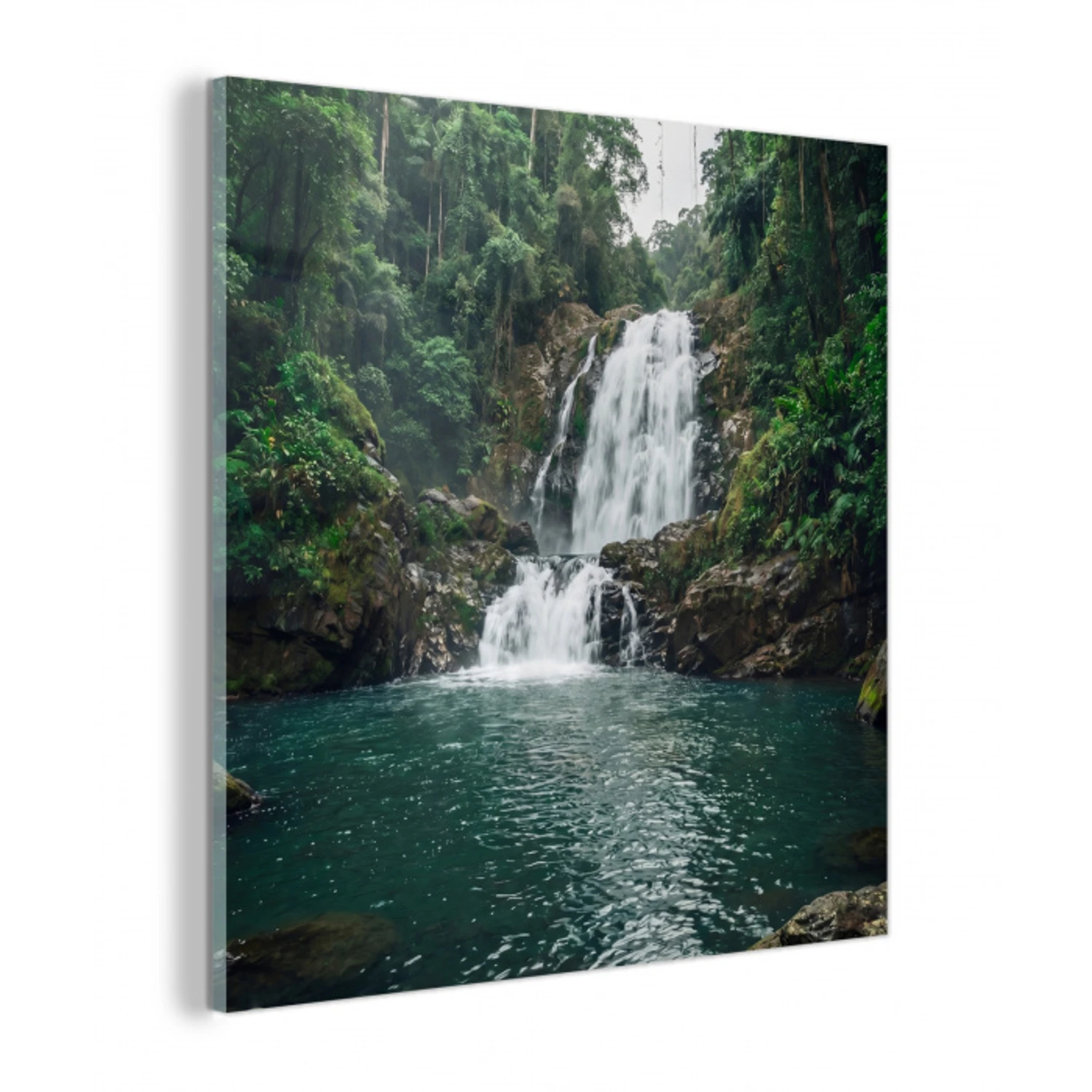 Waterfall - Forest - Nature - Greenkhgyguyg plexiglas 5mm klein -z3d