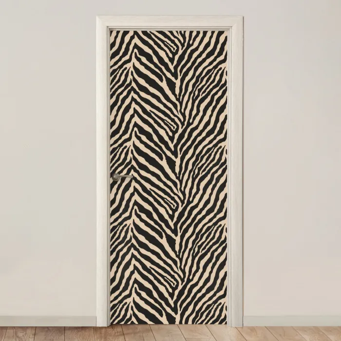 Zebra - Klassiek - Zwart deurposter klein 289 -3d_beige