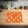 Patroon - Retro - Oranje Inductie beschermer vinyl 3mm middel 274 -sfeer5