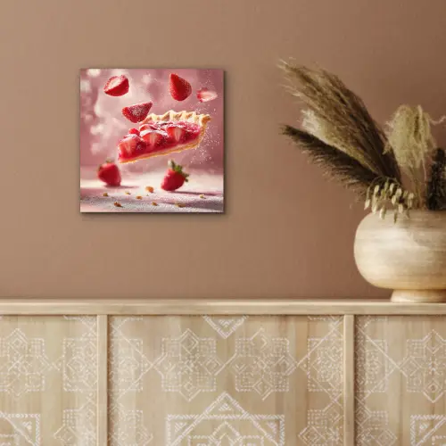 Aardbei - Taart- Eten - Roze aluminium wit klein -sfeer4