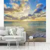 Zee - Strand - Wolken - Zon fotobehang vinyl groot -woonkamer