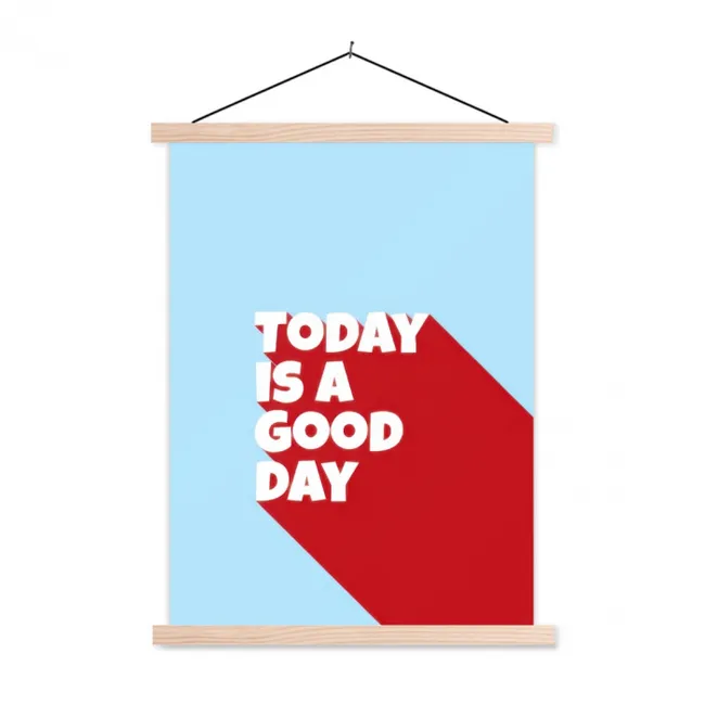 Hanging Poster - Today is a good day - Red - light blue