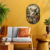Uil - Vogels - Bloemen - Natuur Wandcirkel Ovaal Forex klein -sfeer4