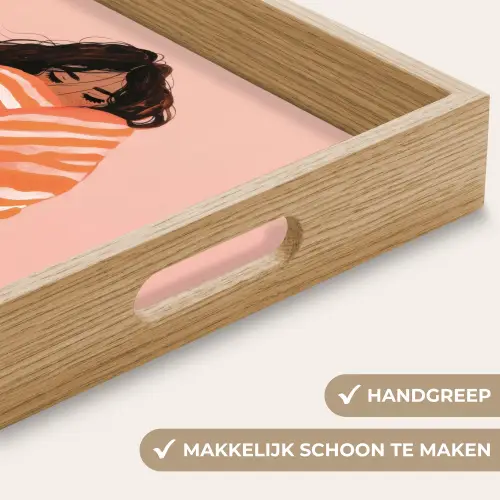 Meisje - Deken - Gestreept - Oranje Dienblad Rechthoek middel -USP_HandgreepNL
