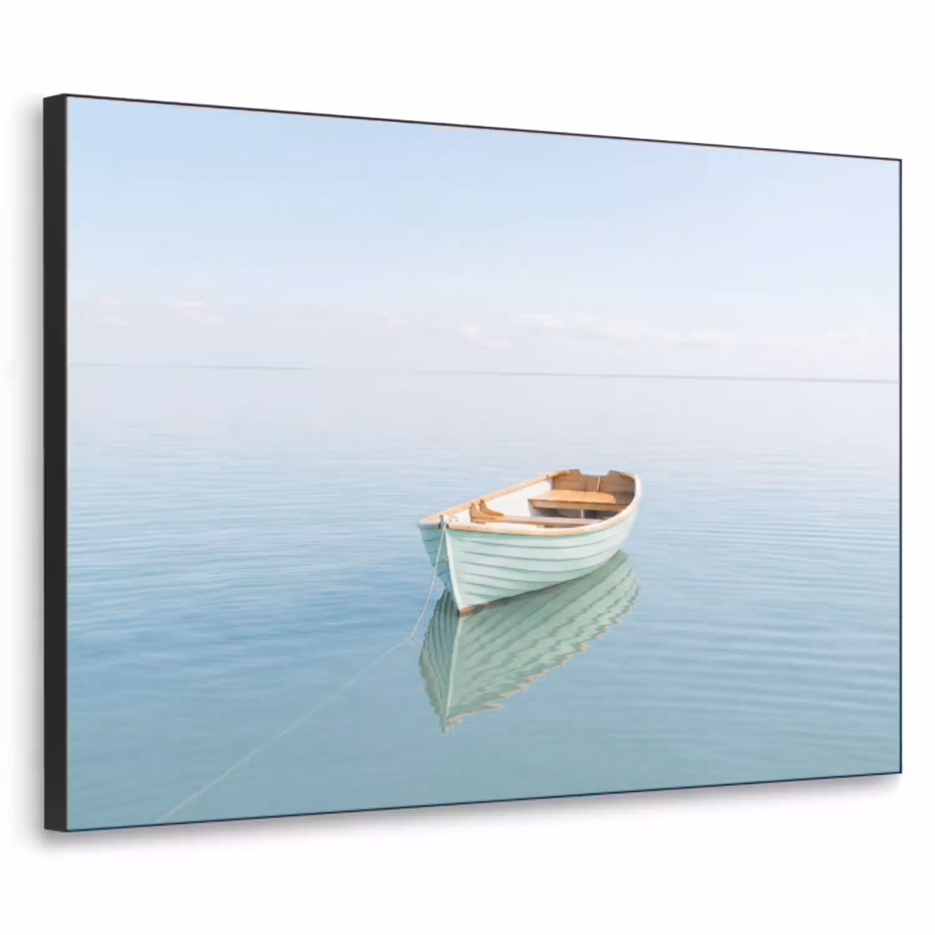 Minimalistisch - Boot - Zee Textielframe zwart klein -3d