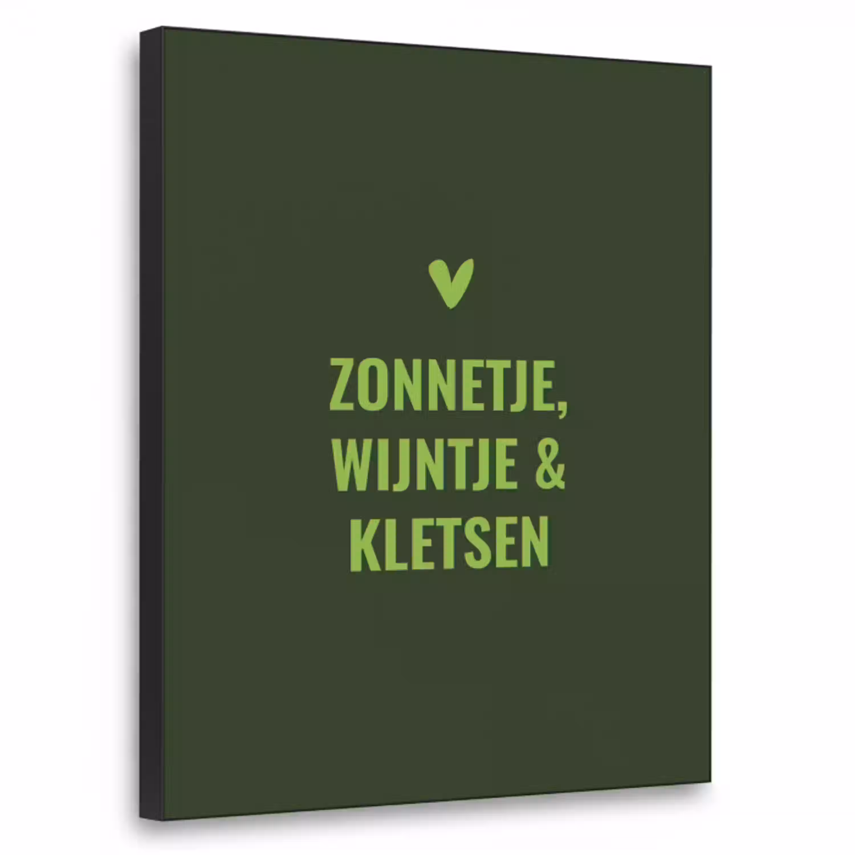 Donkergroen - Quote - Zon - Zomer Textielframe - compleet frame klein -3d