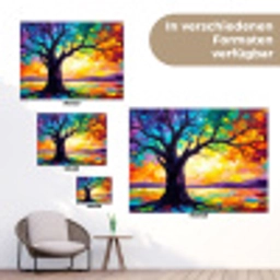 Boom - Landschap - Natuur - Abstract - Kleurrijk tuinposter los doek klein -Xsfeer9_DE
