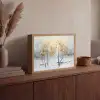 Winter - Bomen - Natuur - Acryl - Kunst Light Box met batterij (Wandlamp) middel -sfeer2