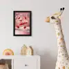 Aardbei - Taart- Eten - Roze fotolijst zwart zonder passe partout klein -usfeer4_kinderkamer