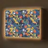 Zomer - Vlinder - Marineblauw - Blauw Light Box met batterij (Wandlamp) middel 907 -z3d_website
