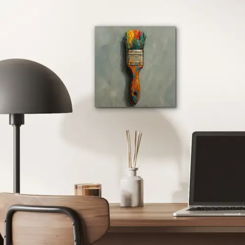 Verf - Kwast - Schilderij aluminium wit klein -sfeer5