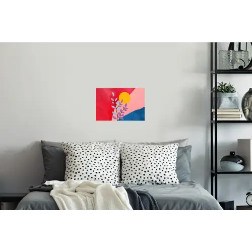 Bladeren - Zon - Abstracte vormen Muursticker klein -slaapkamer