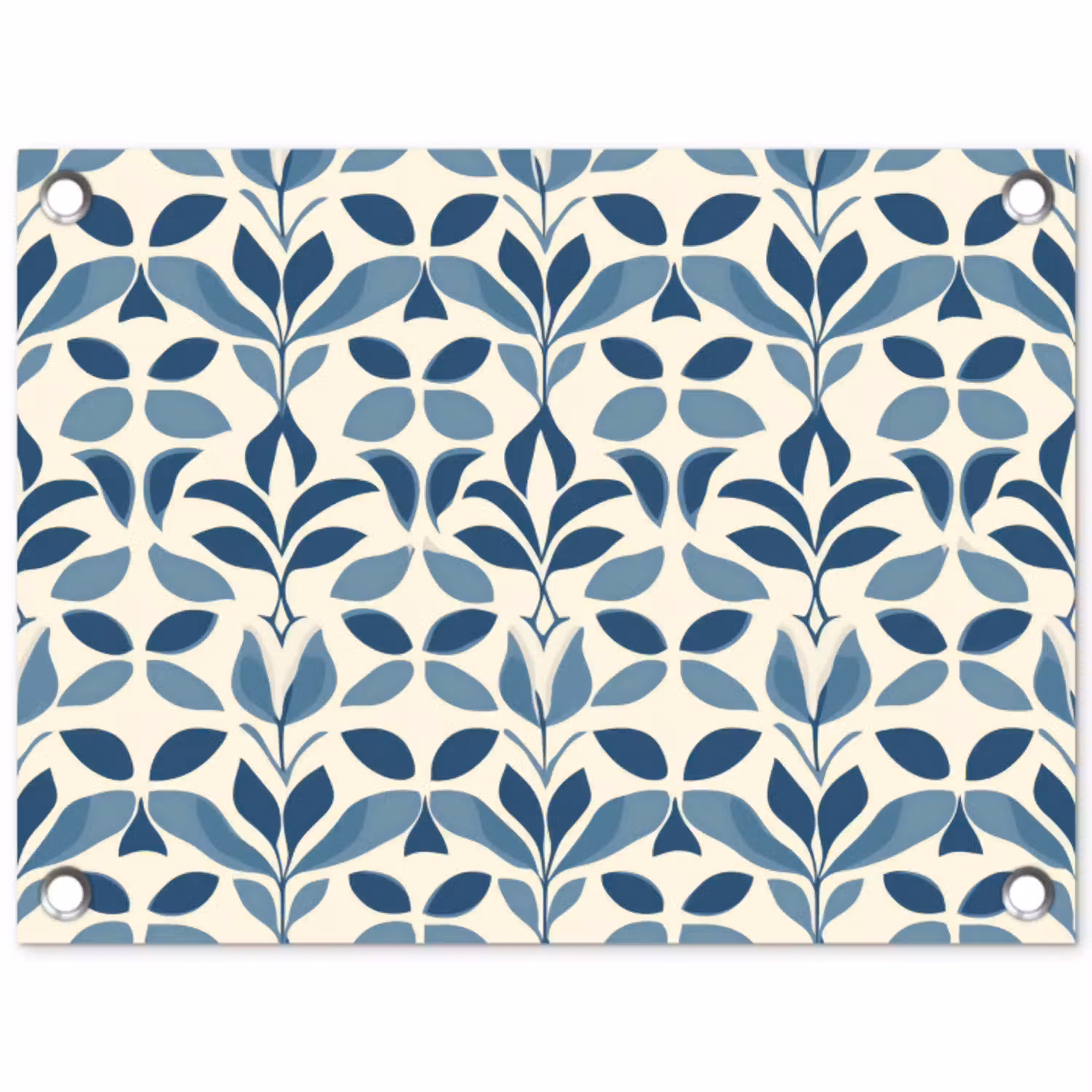 Flora - Modern - Blauw tuinposter los doek klein 239 -3d