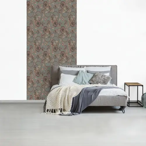 Donker - Bloemen - Sierlijk fotobehang vinyl groot 64 -slaapkamer