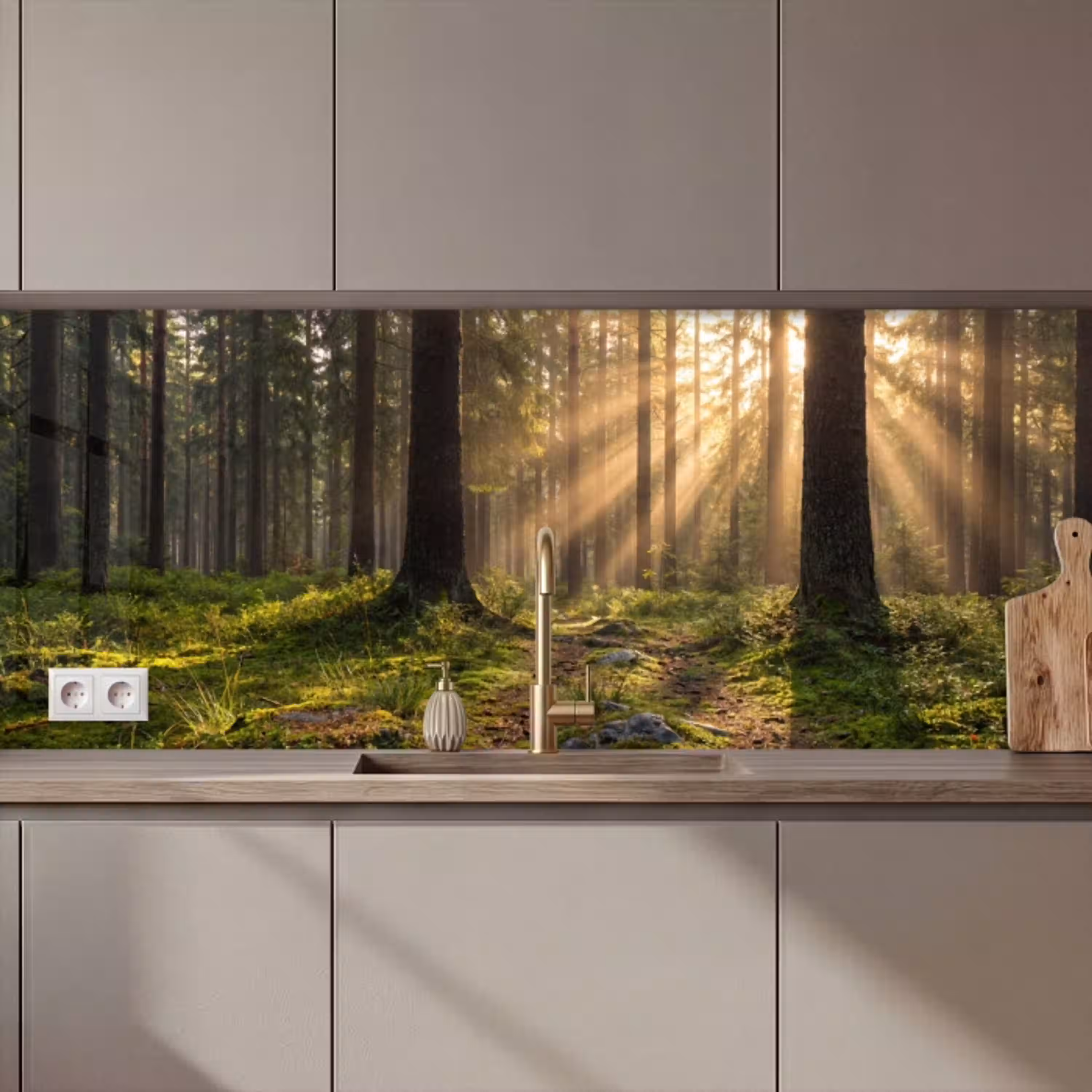 Bos - Zonlicht - Gras keuken achterwand 2 middel zz_3dshopping