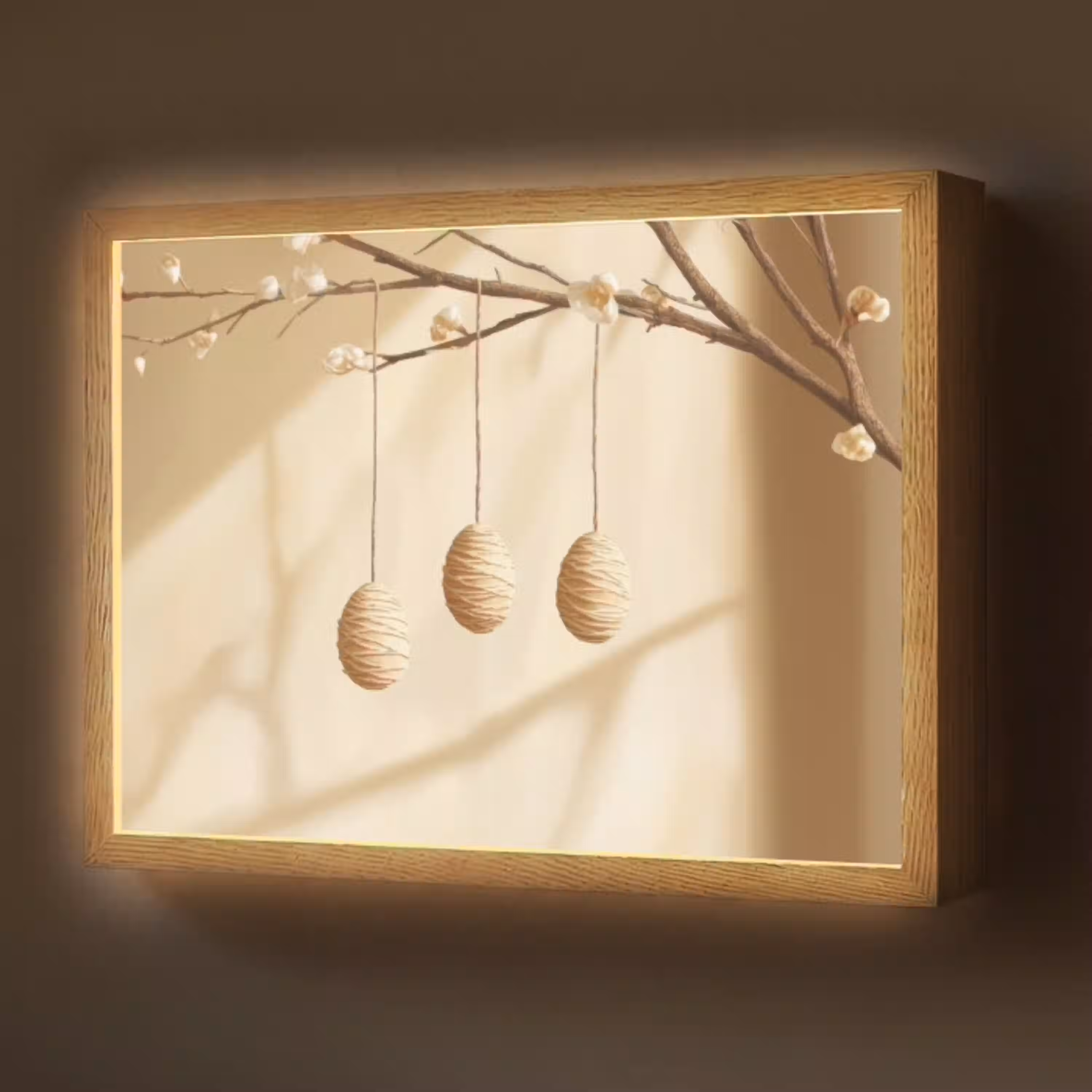 Beige - Paastak - Eieren Light Box met batterij (Wandlamp) middel -z3d_website