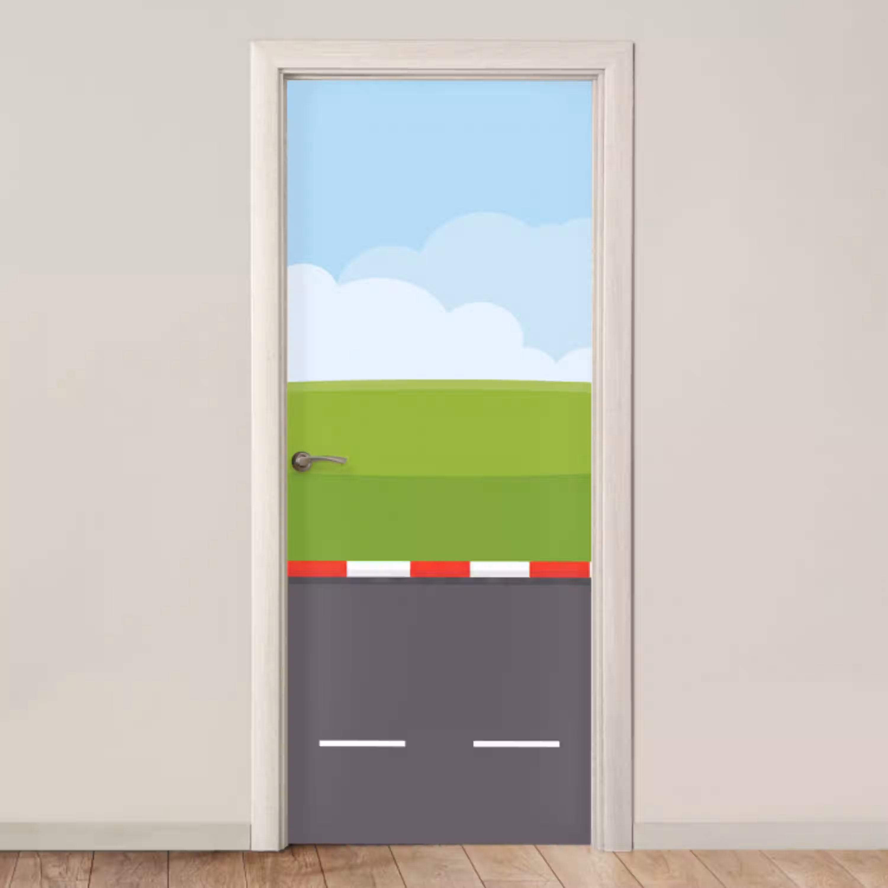 Racebaan - Illustratie - Sport - Kleurrijk deurposter klein -3d_beige