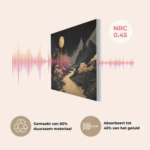 Gouden rivier - Bergen - Maan - Sterrenhemel PET vilt klein -USP_NL