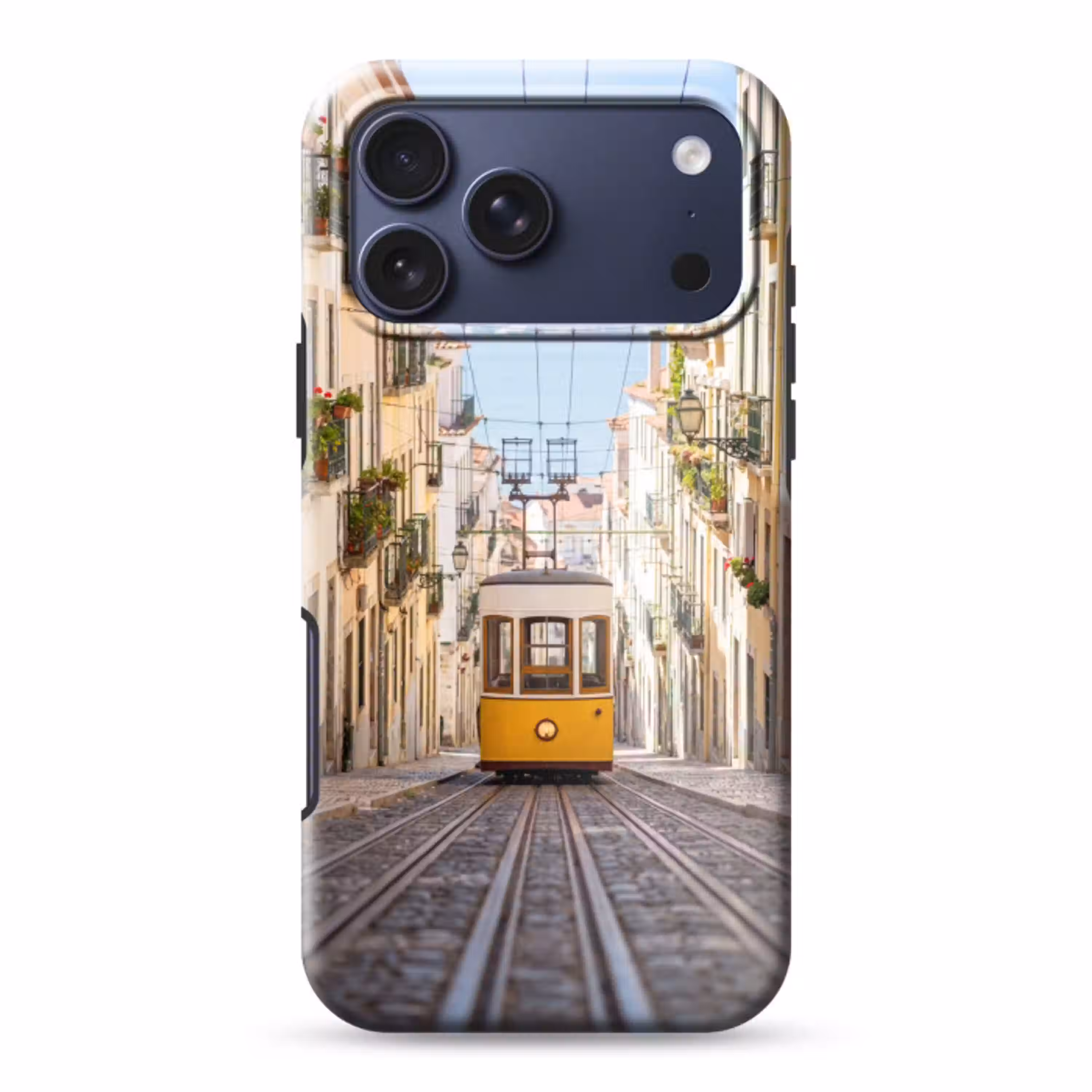 Tram - Straat - Stad - Architectuur - Geel Toughcase MagSafe Apple iPhone 17 Pro Max klein -3d