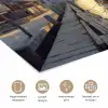 Zeilboot - Zon - Pier - Hout poster papier klein -closeup_NL