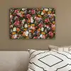 Bloemen - Vlinder - Design - Kunst - Abstract - Schilderij - Oude meesters canvas 2cm klein -sfeer3