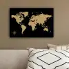 Wereldkaart - Beige - Zwart canvas 2cm klein -sfeer3
