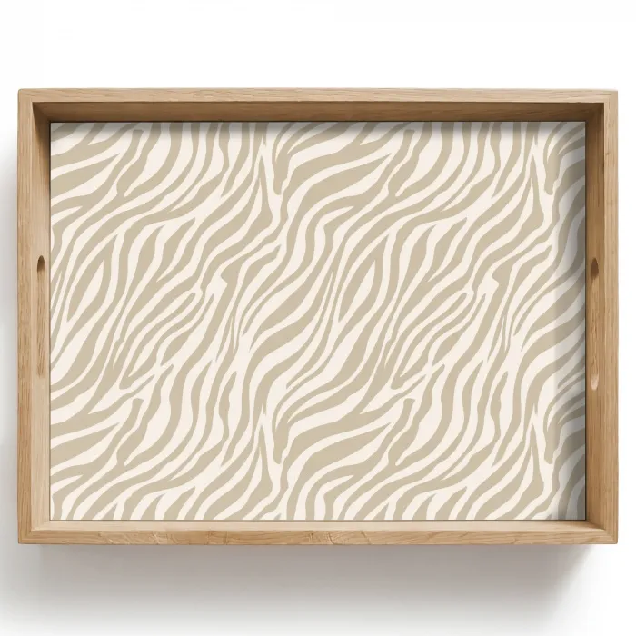 Zebra - Patroon - Beige Dienblad Rechthoek middel 911 -z3d_shopping