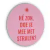 Roze - Zon - Quote Akoestische PET Vilt - Rond klein -3d