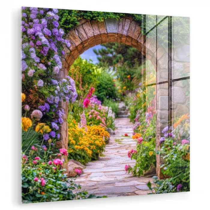 Doorkijk - Bloemen - Pad - Natuur plexiglas 5mm klein -zzzproduct_nieuw