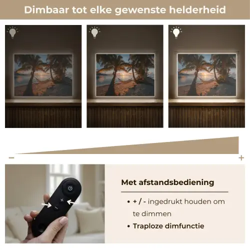 Palmbomen - Hangmat - Strand - Zonsondergang Light Box met batterij (Wandlamp) middel -USP_dimbaarNL