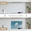 Paardenbloempluisje - Blauw - Lucht keuken achterwand spatscherm klein -voor_na_FR