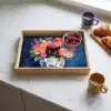 Kat - Felgekleurde bloemen - Vaas Dienblad Rechthoek middel -sfeer2