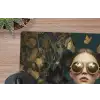 Vrouw - Bladeren - Goud - Vlinders muismat rubber klein -closeup