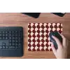 Rood - Tegelpatroon - Crème muismat rubber klein 262 -toetsenbord