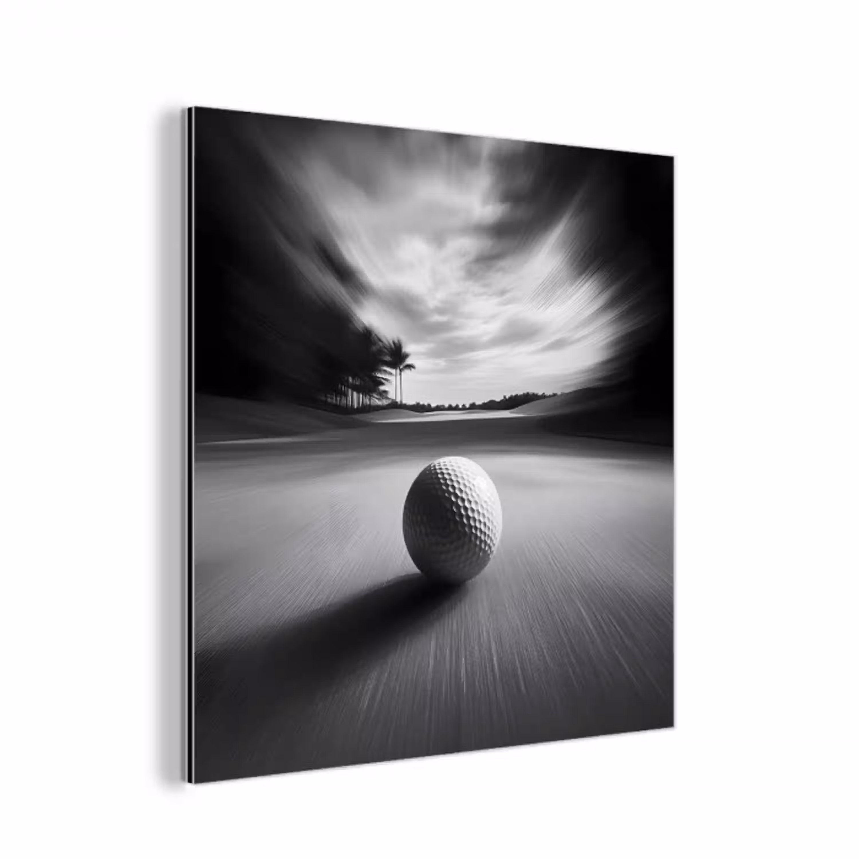 Golfbal - Wazig - Zwart aluminium wit klein -3d