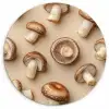Kastanje Champignons - Beige KitchenYeah - Keuken - Wandcirkel Forex klein -3d