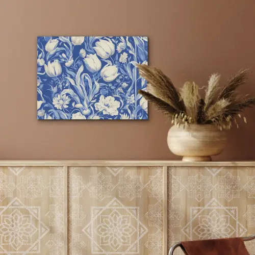 Bloemen - Delfts Blauw - Patroon - Tulp PET vilt klein -sfeer4
