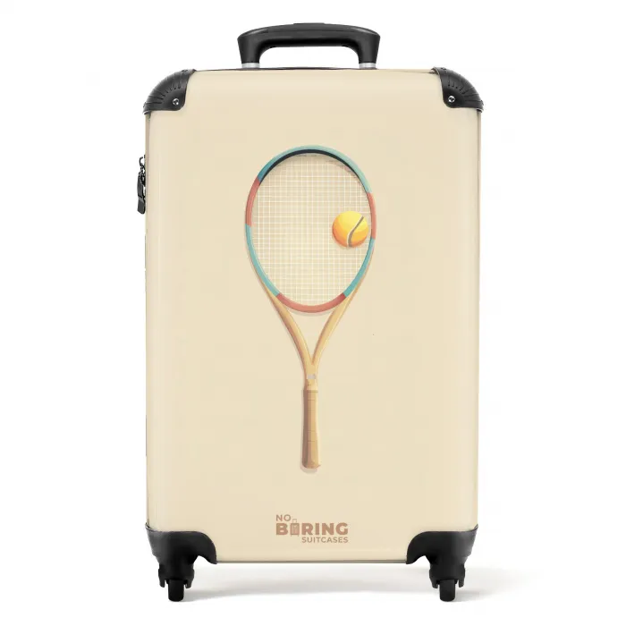 Een tennisracket in beige tinten NBS - Handbagage koffer - Volwassenen Unisex middel -productfoto_recht