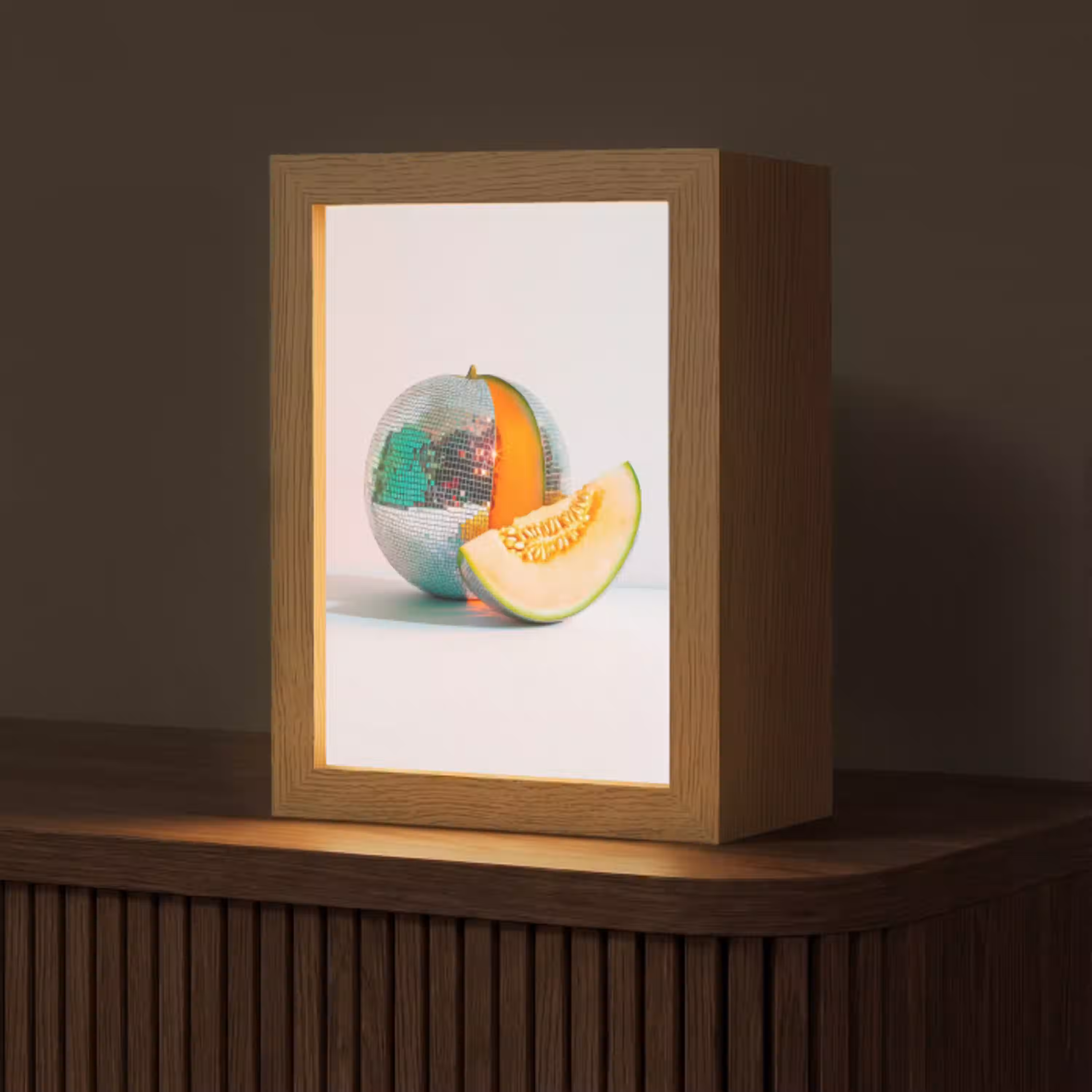 Disco - Discobal - Meloen - Pastel Light Box met kabel (Tafellamp) klein -z3d_website
