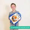 Voetbalvibes - Verf - Oranje Kinderrugzak - Blauw middel -sfeer1_NL
