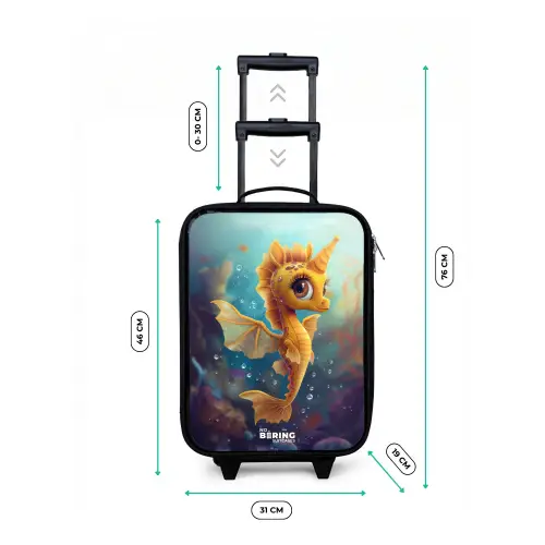 Oranje zeepaardje in het water Kinderkoffer - Zwart klein -productfoto_formaten
