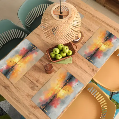 Modern - Abstract - Goud - Roze Placemat vinyl groot -zzsfeer5_Kitchenyeah-website
