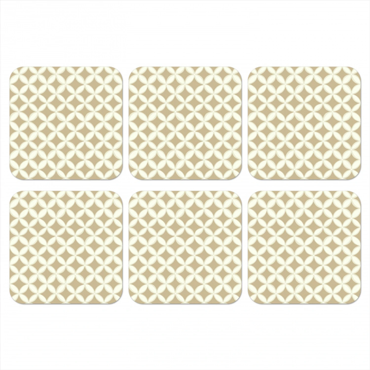 Symmetrisch - Motief - Beige onderzetter kurk middel 366 -3d