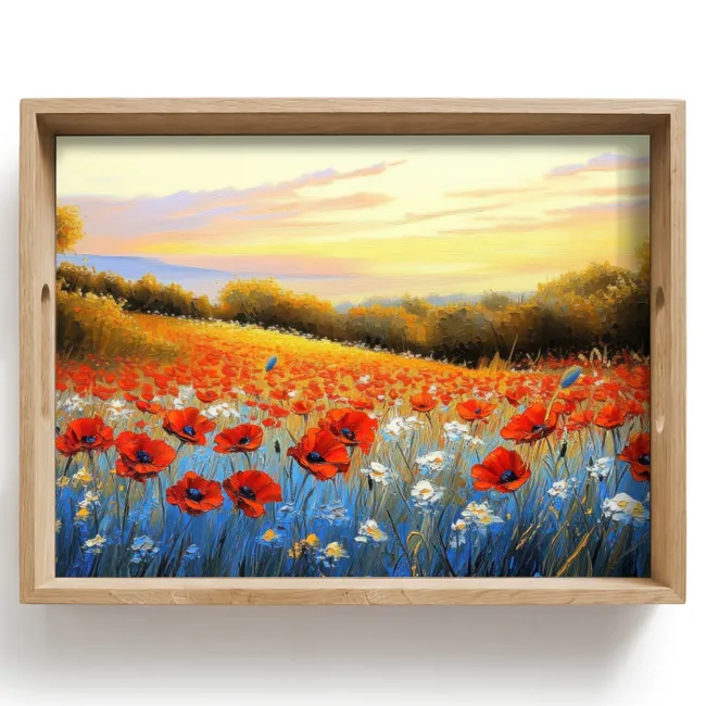 Tray - Poppy - Field of flowers - Colorful