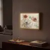 Bloemen - Beige - Modern - Illustratie Light Box met batterij (Wandlamp) middel -sfeer1