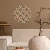 Warm - Bloemen - Groen - Rood Wandcirkel behangsticker klein 186 -sfeer1