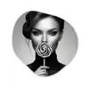 Vrouw - Lolly - Zwart Wandcirkel Organisch Forex 3mm klein -3d