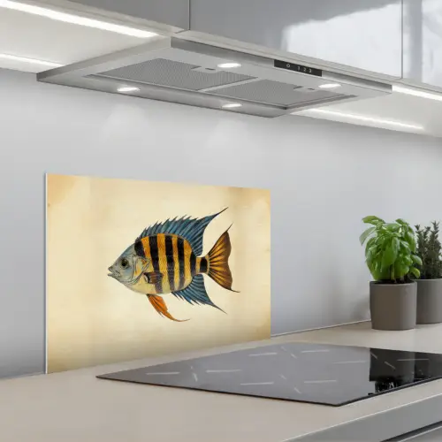 Vis - Tropisch - Strepen - Vinnen keuken achterwand spatscherm klein -3d_schuin