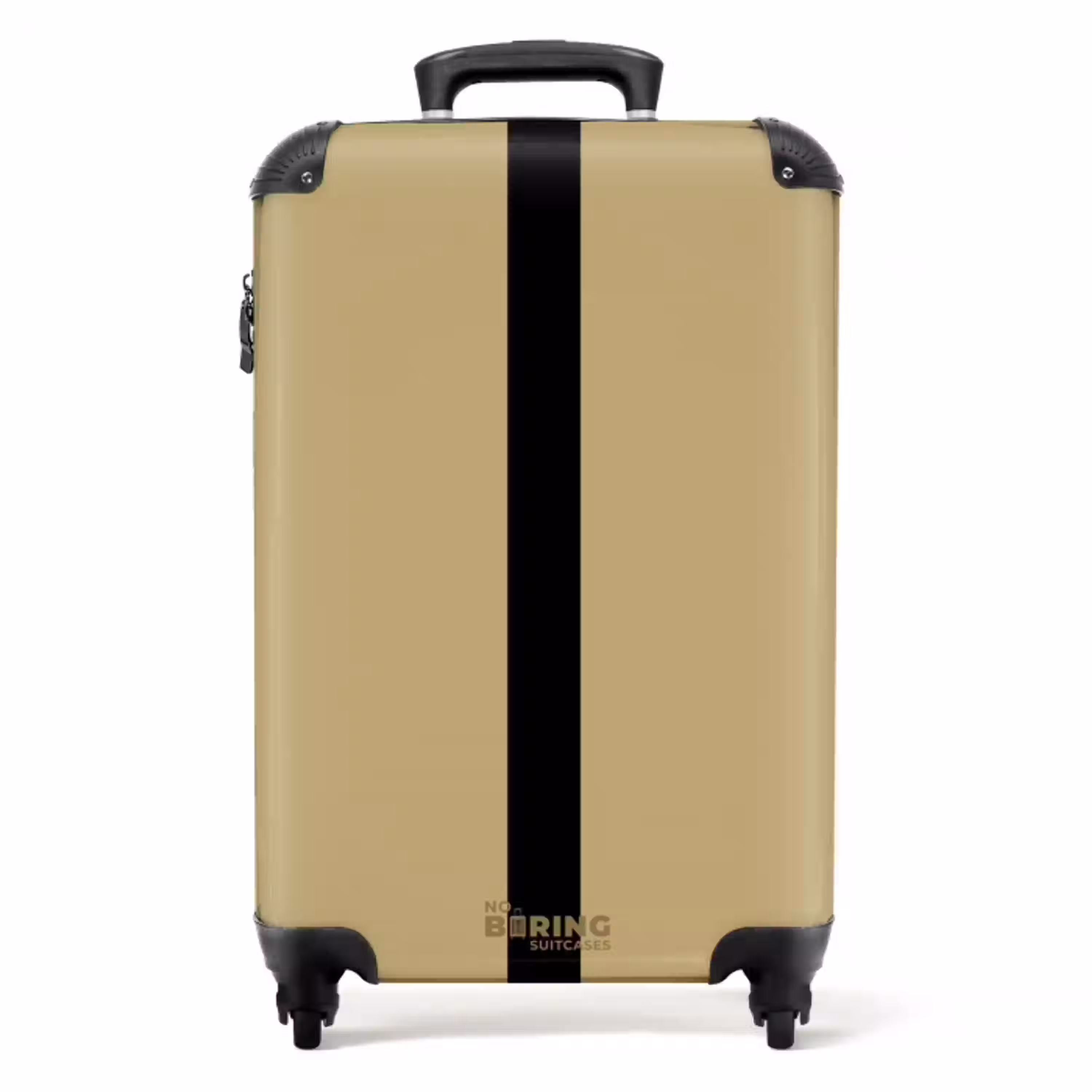 Minimal - Goudbruin met zwarte streep NBS - Handbagage koffer - Unisex middel -productfoto_recht